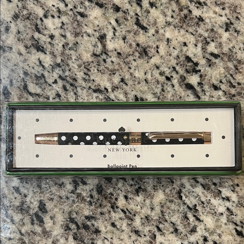 Kate Spade Ballpoint Pen Black with White Dots